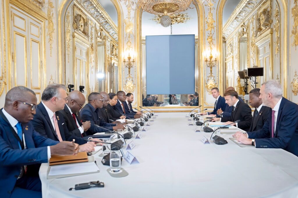 Emmanuel Macron, Faure Gnassingbé et Félix Tshisekedi
