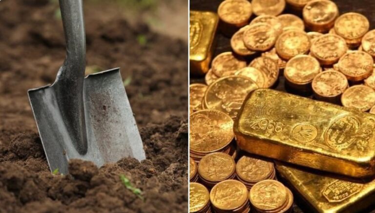 trouve des lingots d’or dans son jardin et