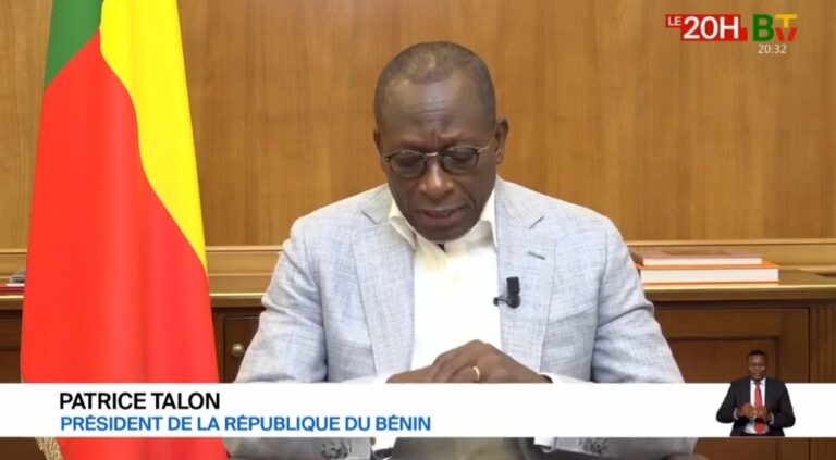 Bénin : Patrice Talon sort du silence et rassure le peuple béninois après la tentative de coup d’État Patrice Talon s’exprime et affirme que la situation est « totalement sous contrôle »