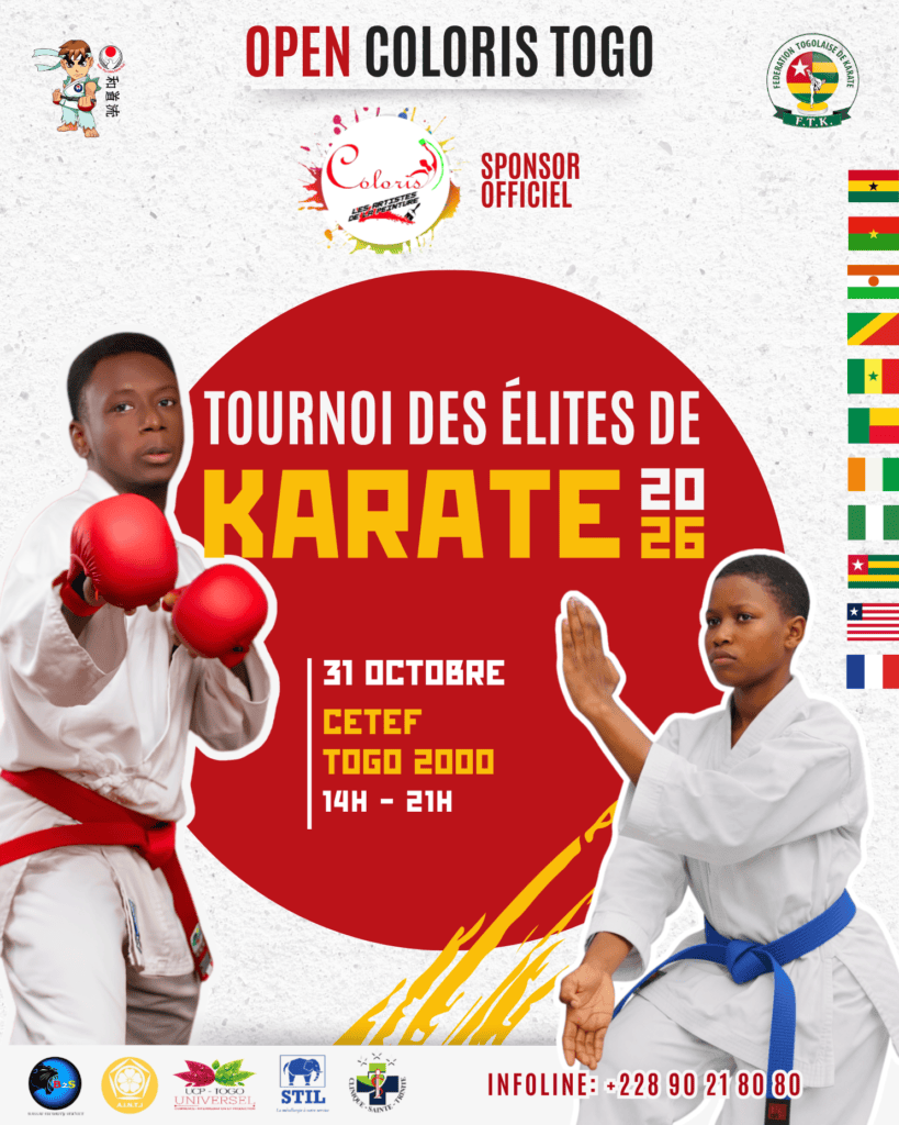Open Coloris Togo 2026 : les élites du karaté attendues à Lomé le 31 octobre